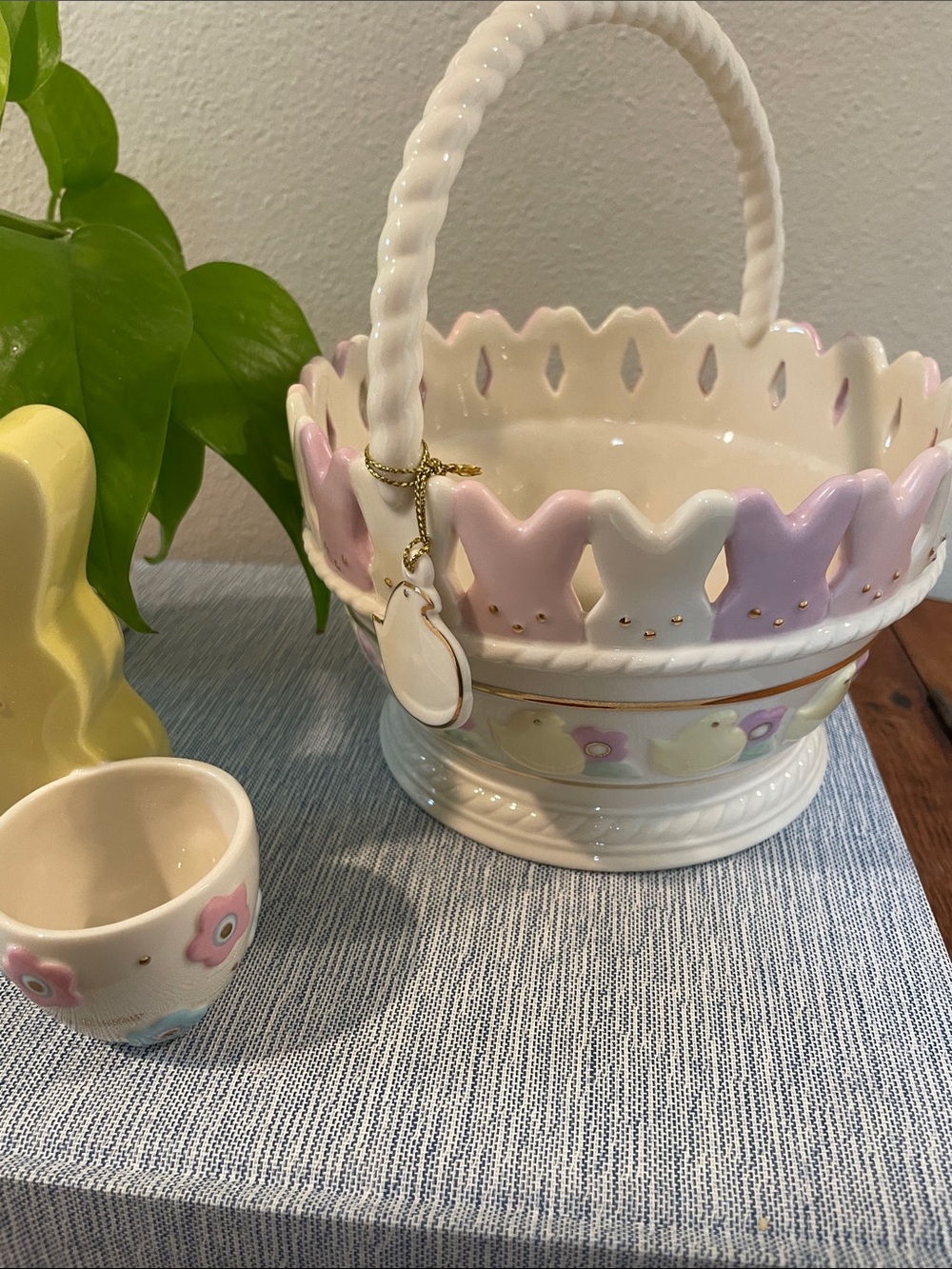 Lenox Peeps Easter Basket Set | Retired Collectible | Fine China & 24K - Picture 4 of 9